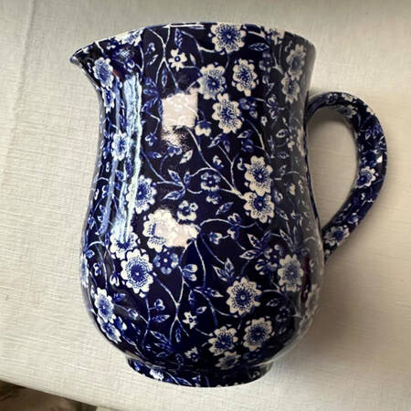 Calico Blue (Burleigh Stamp) Pitcher