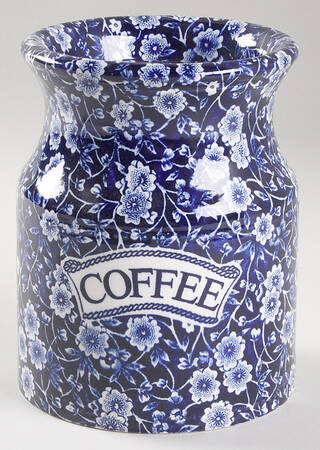 Calico Blue (Burleigh Stamp) Coffee Canister No Lid