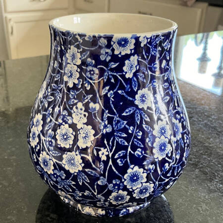 Calico Blue (Burleigh Stamp) 6" Vase