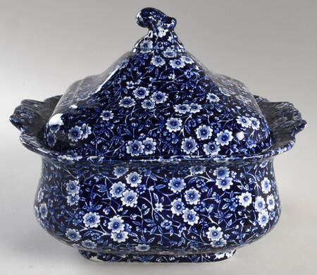 Calico Blue (Burleigh Stamp) Tureen & Lid