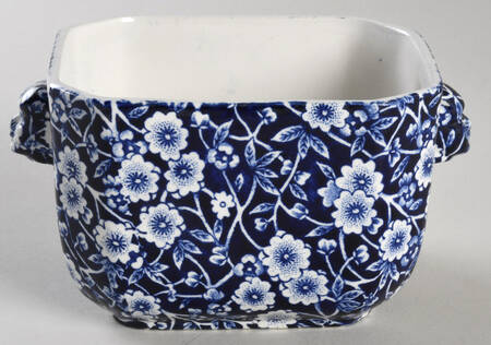 Calico Blue (Burleigh Stamp) Candy Box No Lid