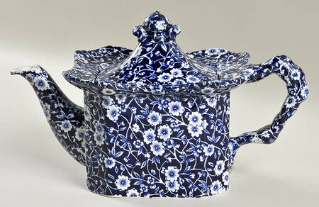 Calico Blue (Burleigh Stamp) Teapot & Lid