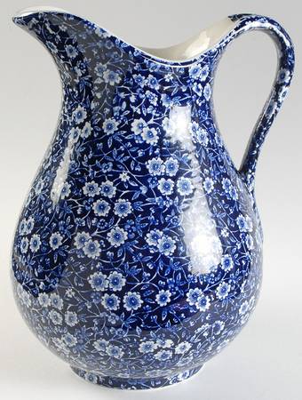 Calico Blue (Burleigh Stamp) 128 Oz Pitcher and Bowl, Pitcher Only