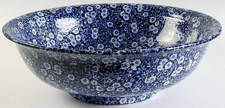 Calico Blue (Burleigh Stamp) 128 Oz Pitcher and Bowl, Bowl Only