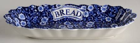 Calico Blue (Burleigh Stamp) 9" Fluted Oval Tray