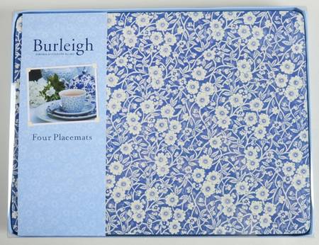 Calico Blue (Burleigh Stamp) Corkboard Placemat - Set of 4