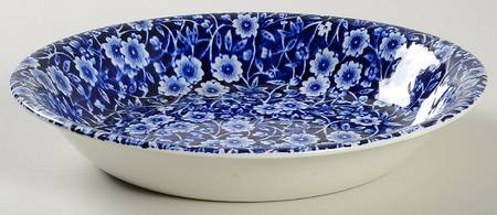 Calico Blue (Burleigh Stamp) Coupe Soup Bowl