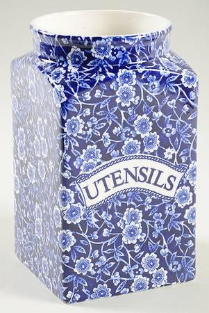Calico Blue (Burleigh Stamp) Utensil Holder