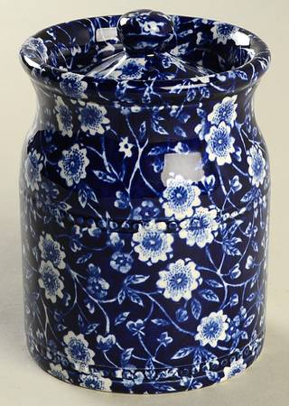 Calico Blue (Burleigh Stamp) Small Canister & Lid
