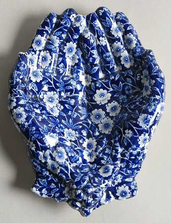 Calico Blue (Burleigh Stamp) Praying Hands