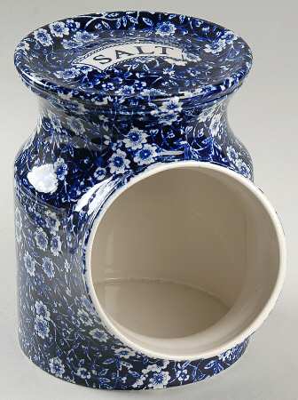Calico Blue (Burleigh Stamp) Open Salt Jar