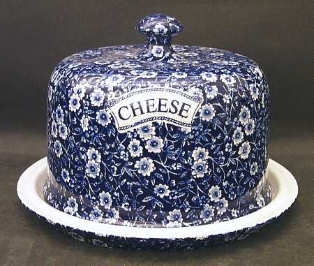 Calico Blue (Burleigh Stamp) Round Cheese Dish & Lid