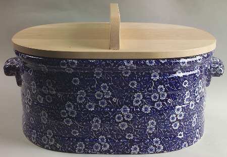 Calico Blue (Burleigh Stamp) Bread Box & Lid