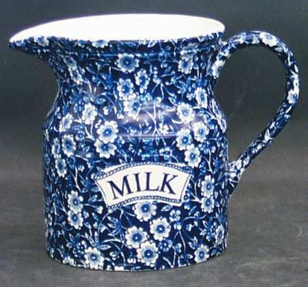 Calico Blue (Burleigh Stamp) 32 Oz Milk Jug