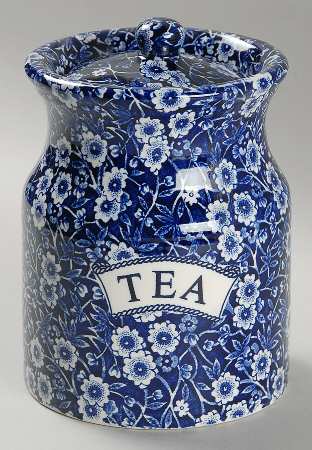 Calico Blue (Burleigh Stamp) Tea Canister & Lid