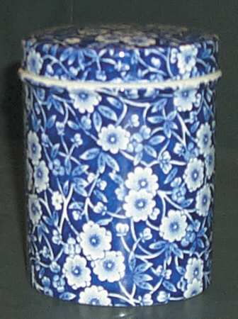 Calico Blue (Burleigh Stamp) 4" Storage Jar & Lid