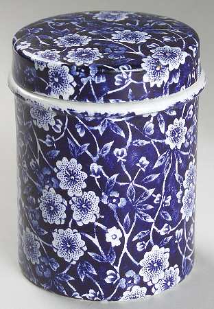 Calico Blue (Burleigh Stamp) 3" Storage Jar & Lid