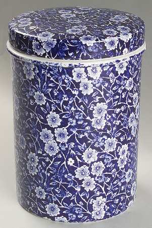 Calico Blue (Burleigh Stamp) 6" Storage Jar & Lid
