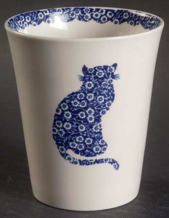 Calico Blue (Burleigh Stamp) China Bathroom Tumbler
