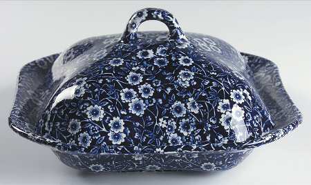 Calico Blue (Burleigh Stamp) Square Covered Vegetable