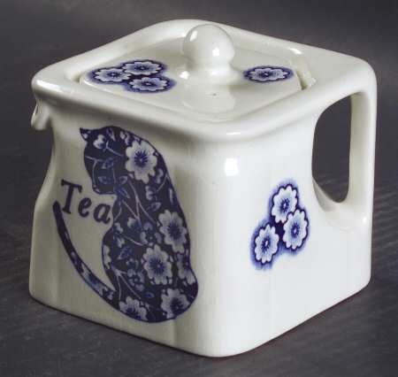 Calico Blue (Burleigh Stamp) Individual Cube Teapot & Lid