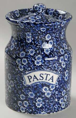 Calico Blue (Burleigh Stamp) Pasta Jar & Lid