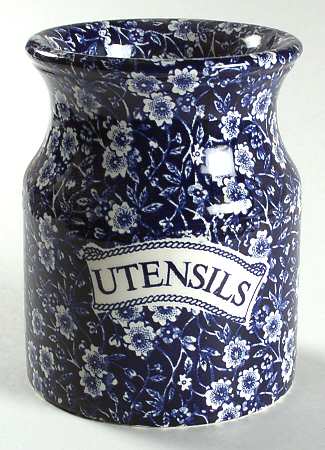 Calico Blue (Burleigh Stamp) Utensil Holder