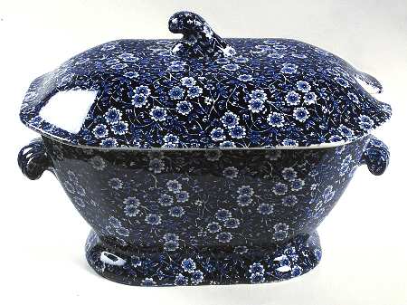 Calico Blue (Burleigh Stamp) Tureen &  Lid