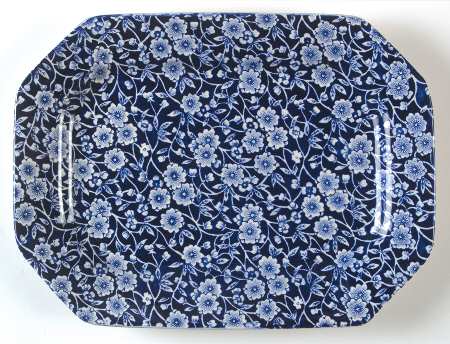 Calico Blue (Burleigh Stamp) 10" Oval Serving Platter