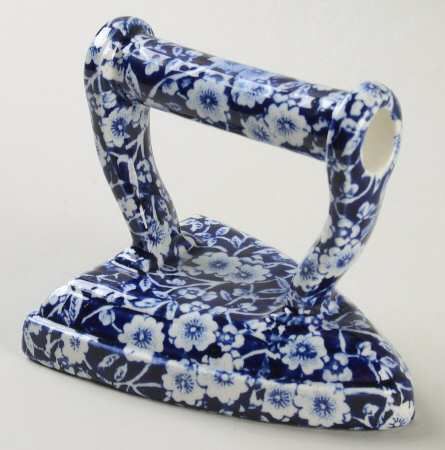 Calico Blue (Burleigh Stamp) Figural Candlestick