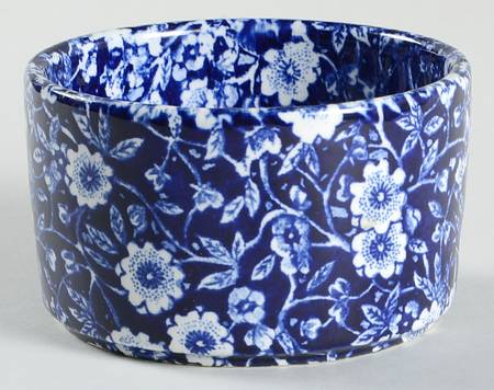 Calico Blue (Burleigh Stamp) Small Open Crock