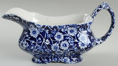 Calico Blue (Burleigh Stamp) Gravy Boat