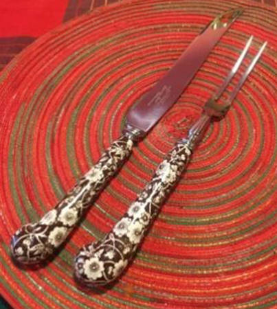 Calico Brown 2-Piece Carving Set