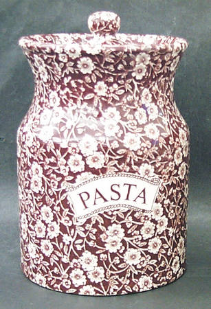 Calico Brown Pasta Jar & Lid