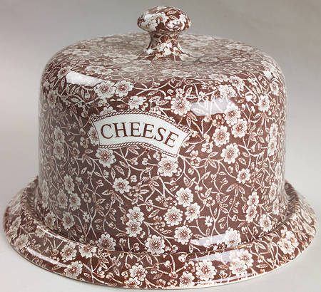 Calico Brown Round Cheese Dish & Lid