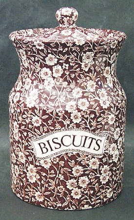 Calico Brown Biscuit Barrel & Lid