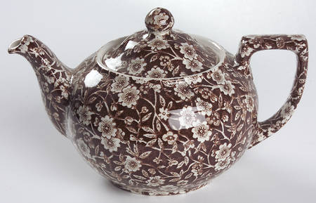 Calico Brown Mini Teapot & Lid
