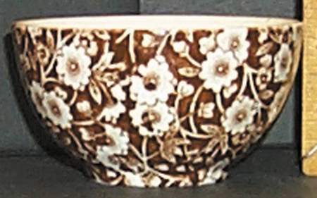 Calico Brown Open Sugar Bowl