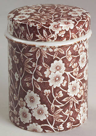 Calico Brown 3" Storage Jar & Lid