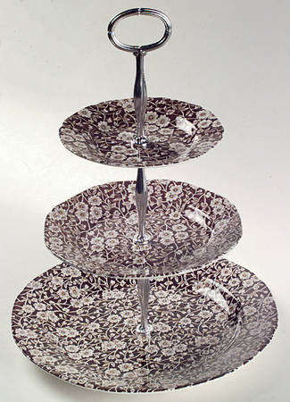 Calico Brown 13 7/8"-14 1/4" 3-Tiered Serving Tray(DP,SP,BB) HC