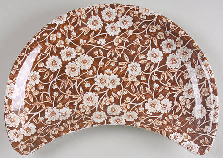 Calico Brown Crescent Salad Plate