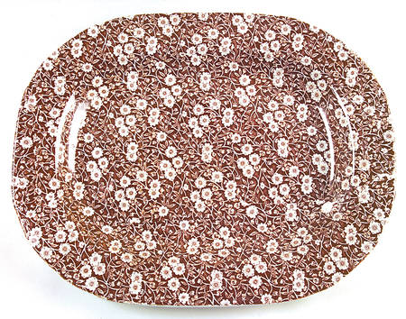 Calico Brown 17" Oval Serving Platter