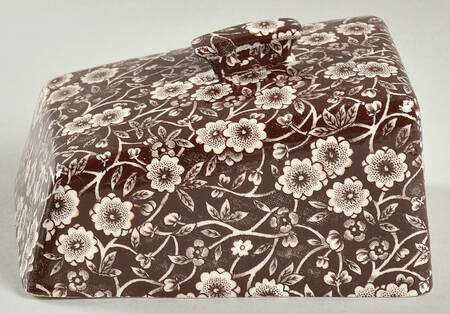 Calico Brown Cheese Dish Lid, Lid Only (Wedge)
