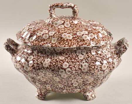 Calico Brown Oval Tureen & Lid