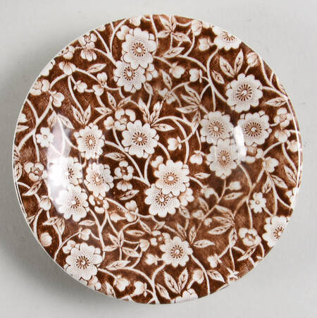 Calico Brown Saucer for Demitasse Cup