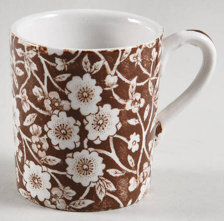 Calico Brown Flat Demitasse Cup