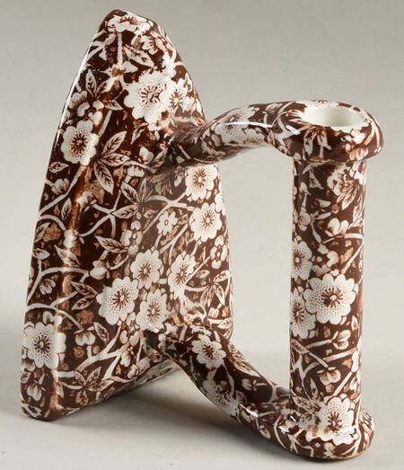 Calico Brown Figural Candlestick