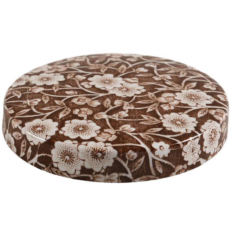 Calico Brown Lid for 4" Storage Jar