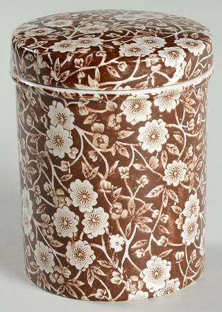 Calico Brown 4" Storage Jar & Lid