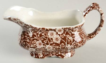 Calico Brown Gravy Boat by Staffordshire